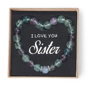 Schwester Armband Themerol Fluorit Naturkristall Dehnbar Brandneu in Box - Bild 1 von 7