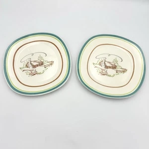 2 Plates 8" By Taylor Smith - Pioneer Cabin Conversation By Walter Dorwin Teague - Picture 1 of 6