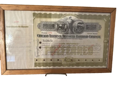 Certificado de acciones de Chicago Railroad Company 1898 emitido a John D. Rockefeller Foto 1 de 4