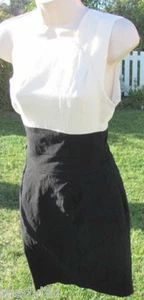 BEBE DRESS Two Fer Jana Black White One Shoulder Body Con Wiggle Staring Pin up - Picture 1 of 7