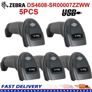 Escáner de código de barras portátil Zebra DS4608 DS4608-SR00007ZZWW de 5 piezas con cable USB - Imagen 1 de 12