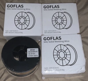 GOFLAS MIG Solid Welding Wire (3) Sz .030" 0.8mm 2-lb roll & (1) Sz .035" .9mm - Picture 1 of 3
