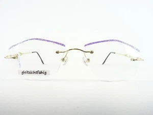 Randlose Damenbrille Brillenfassung leicht mit Glitzereffekten lila gold Gr. M - Bild 1 von 6
