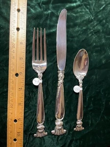 Sterling 3-Piece Place Set Romance of Sea Pattern (1950) Wallace Silver NO MONO - Picture 1 of 8