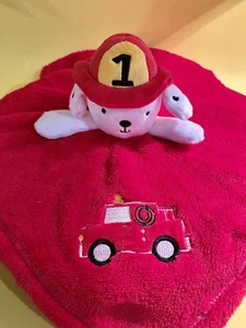 Baby Gear lovey baby security blanket dalmation fireman 13x13 soft w fire truck  - Picture 1 of 7