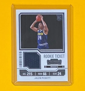 2023-24 Panini Contenders Jalen Pickett ROOKIE TICKET SWATCH Nuggets #RTS-PKT RC - Picture 1 of 2