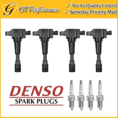 Juego de 4 piezas de bobinas de encendido y bujías DENSO de calidad para Mazda 2 1,5 L L L4 2011-2014 Foto 1 de 4