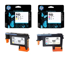 Genuine HP 940 Printheads set Black/Yellow + Cyan/Magenta (C4900A C4901A) - VAT - Picture 1 of 4