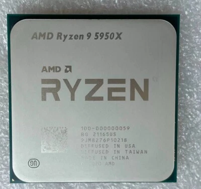 AMD RYZEN 9 5950X 5900X 3950X 3900X R7 5800X 5700X 3800X 3700X Socket AM4 CPU - Image 1 of 4