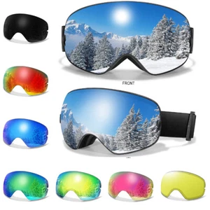 Ski Goggles Snow Goggles Interchangeable 9 Lenses UV400 Men Snowboard Skating - Picture 1 of 19