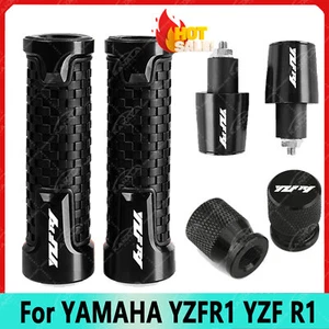3PCS Black For YAMAHA YZF R1 Motorcycle CNC Handlebar Handle Grips End Plug New - Picture 1 of 2