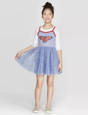 Disfraz Mujer Maravilla Niña Talla L 10/12 Azul Rojo Brillante Estrellas Dorado Foto 1 de 4