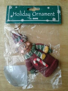 Ganz Bear Christmas Ornament Sweater Hat Candy Cane Scarf Sealed - Picture 1 of 6
