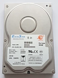 60 GB Ide Excelstor Jupiter Europe J360 ATA-100 7200RPM 2MB HDD 3.5 " Hard Drive - Picture 1 of 1