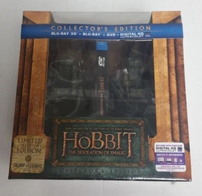 Hobbit Desolation of Smaug 3D Blu-Ray Collector with Bookends/Statues NEW SEALED - Image 1 of 3