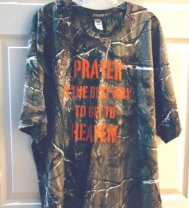 Camiseta camuflaje Prayer Is the Best Way to Get to Heaven Taking My Gun - Imagen 1 de 3