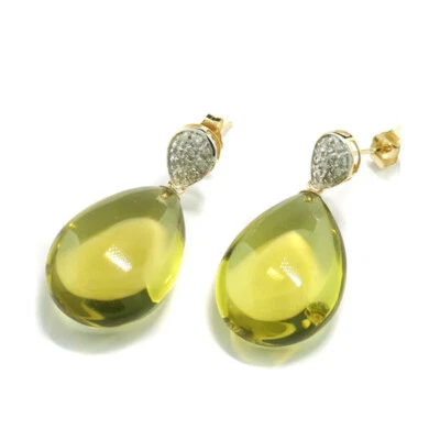 Lemon-Citrin Diamant Ohrhänger 35 carat 585-Gelbgold Wert 2800 €  Neu - Bild 1 von 4