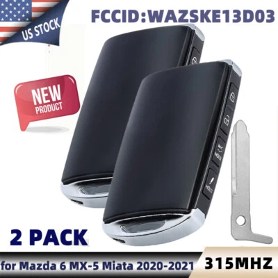 2 para Mazda 6 2019 2020 MX-5 MIATA 2021 mando a distancia inteligente sin llave WAZSKE13D03 Foto 1 de 4