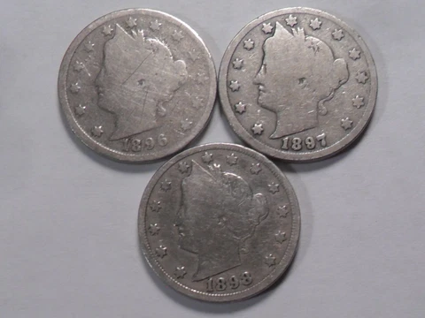 1896 1897 1898 NICE RUN OF LIBERTY HEAD NICKELS FROM THE 1890'S!!! Cover