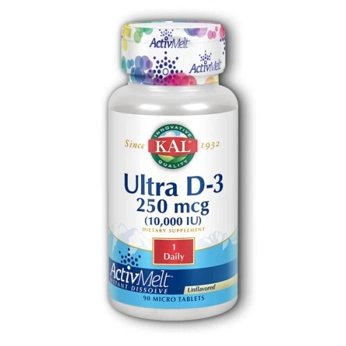 Ultra D-3 10000 UI ActivMelt 90 unidades por Kal Foto 1 de 1