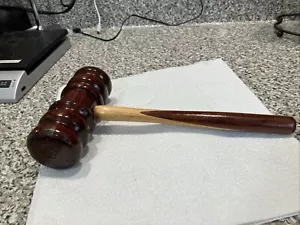 Vintage Wooden Gavel Wood Judge Auctioneer Mallet 10 3/4” Handmade very rare - Picture 1 of 15