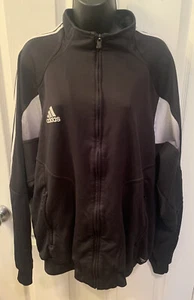 Adidas Originals 3 Stripe Men's XL Warmup Jacket-Black - Picture 1 of 4