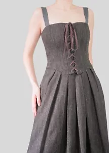 Vestido Corsé Hoss Intropia Marrón Mezcla de Lana Tweed Plisado | EU 36 | UK 8 - Imagen 1 de 13