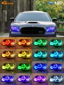For Dodge Charger 2006 2007 2008 2009 Multi Color RGB LED Angel Eyes Kit BT App - Picture 1 of 12