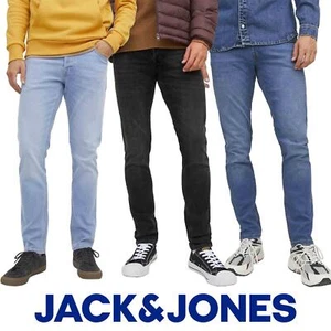 Jack & Jones Mens Jeans Slim Fit Low Rise Denim Pants for Men UK, 28W to 38W - Picture 1 of 30