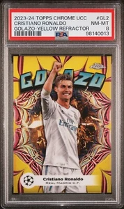 👑 2024 Topps Chrome UEFA CRISTIANO RONALDO YELLOW REFRACTOR GOLAZO /125 ⚽️ PSA - Picture 1 of 3