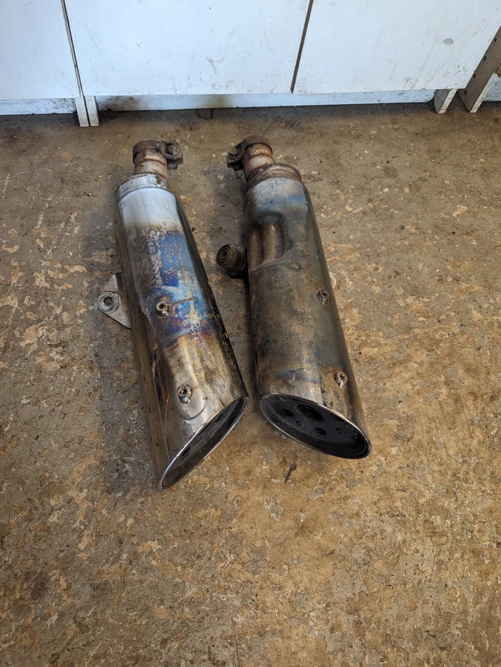 Kawasaki 1985-1990 EN450 454 LTD OEM Left Right Muffler Exhaust Slip On Pipe - Image 1 of 4