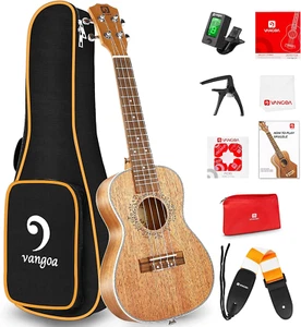 Vangoa Tenor Ukulele 26 Inches Walnut Wood Hawaii Acoustic Ukuleles Beginner Set - Picture 1 of 7