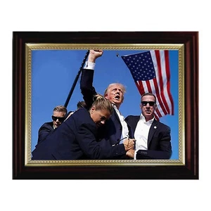 President Donald Trump Assassination Attempt American Photo Frame 25x20cm - Foto 1 di 10