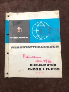 IHC International Werkstatthandbuch Dieselmotor D- 206 D- 239 1966 - Bild 1 von 1
