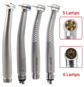Dental 6/5 Lamps Lights LED E-generator Fiber Optic High Speed Handpiece 2/4Hole - Picture 1 of 50
