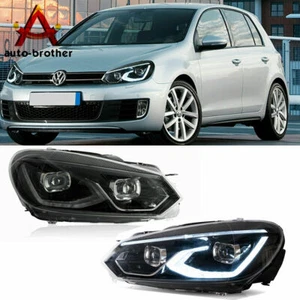 Set Of LED Projector Headlight For 2010-2014 VW Golf 6 W/ Start-Up Animation - Picture 1 of 11