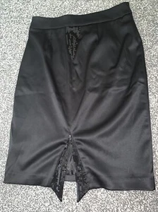 Holly Willoughby stilvoller Rock Größe 12 schwarz Satin mit Pailletten neu mit Etikett - Bild 1 von 3