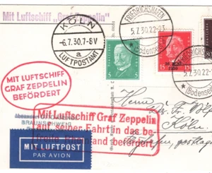 GERMANY GRAF ZEPPELIN Air Mail Card 1930 *FAHRT IN DAS BEFREITE RHEINLAND* KZ110 - Picture 1 of 12