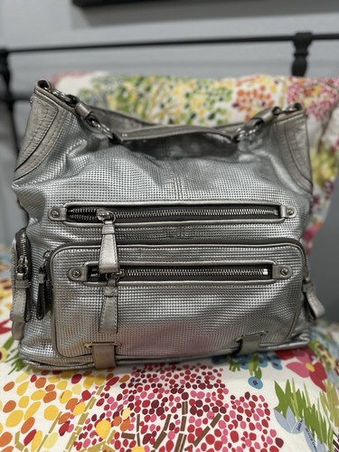 Coach VINTAGE CAM TESTURIZZATO METALLIZZATO EXTRA LARGE HOBO *RARO TROVATO*