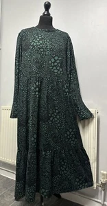 F&F STRETCHY FLORAL JERSEY LADIES PLEATED MIDI MAXI SHIFT WIGGLE DRESS Size 20 - Picture 1 of 10