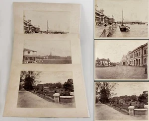SINGAPORE 1890s collection 6 albumen photographs by G R Lambert post office pier - Picture 1 of 13