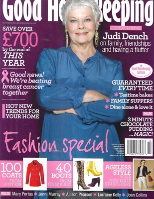 Good Housekeeping Magazine Judi Dench Fashion Special Family Suppers 2011 Foto 1 de 4