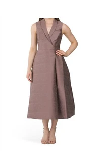 Kay Unger Rose Gold Sleeveless Tea Length Midi A-Line Dress. Size 6 - Picture 1 of 23