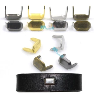 Brass Staple 8mm Leather Belt Loops Fastener Holder DIY Leathercraft connector - Picture 1 of 7