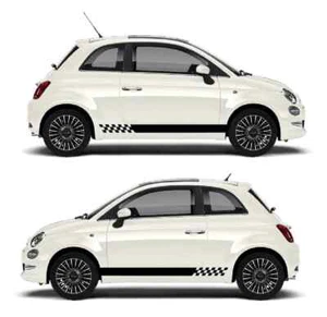 Fits Fiat Abarth Side Stripes Graphics 500 Decals Both Sides Any Year - Picture 1 of 2