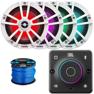 JBL Marine Kompakt Receiver, 4x 6,5" 225W Max Wasserdicht RGB LED Lautsprecher, Kabel - Bild 1 von 5