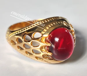 Natural Ruby Mens Ring 925 Sterling Silver Ring Handmade Ring Gift For Him - Picture 1 of 9