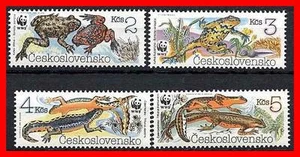 CSSR 1989 WWF NEWTS & FROGS, AMPHIBIANS MNH CV.$5.50 - Picture 1 of 1