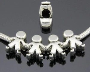 30pcs Tibetan Silver Lovely Boy Spacer Beads For European Charm Bracelet ZY187 - Picture 1 of 1