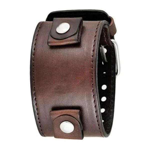 Correa de reloj Nemesis marrón ancho XL cuero brazalete 24 mm LBB-D Foto 1 de 3